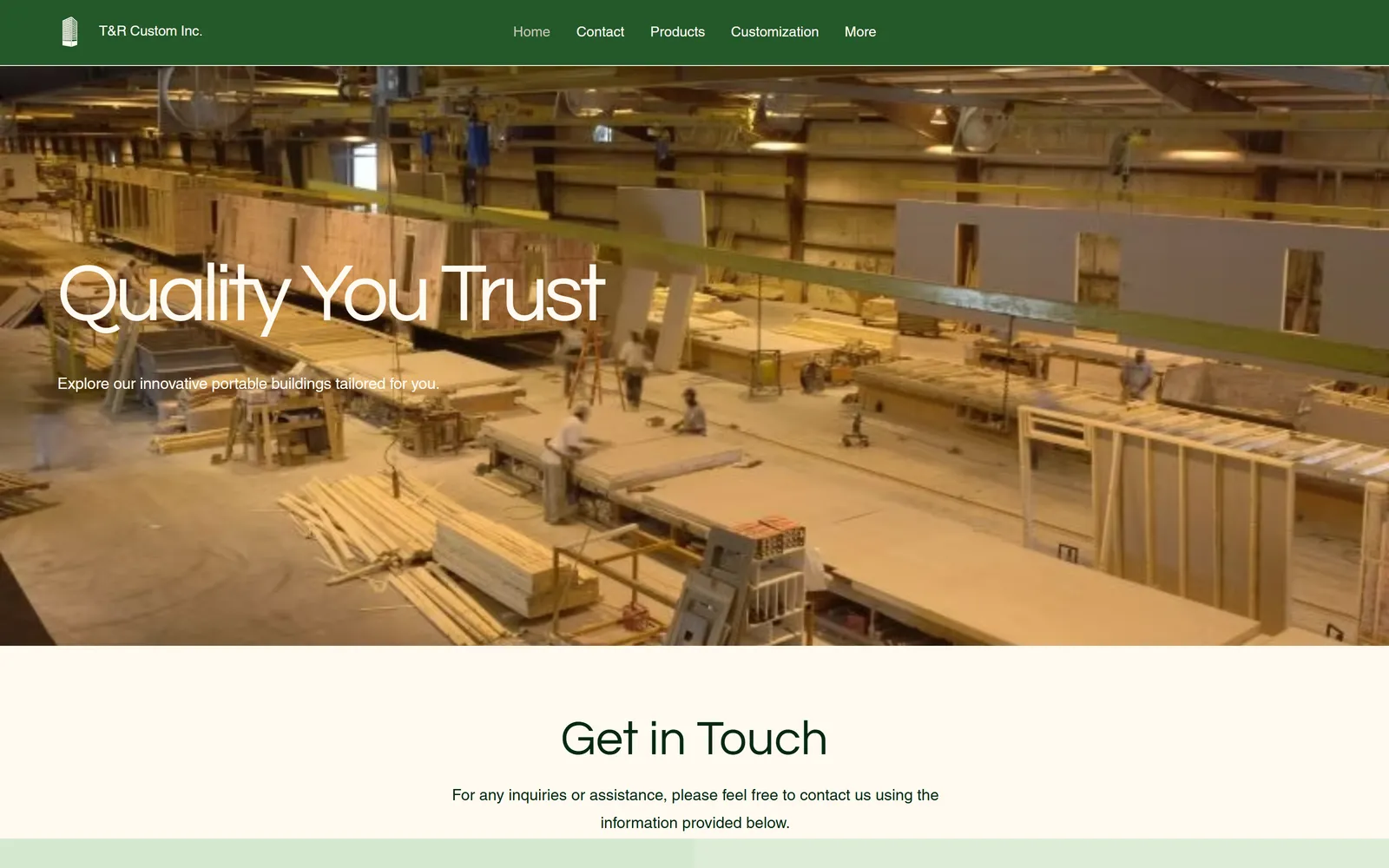 T&R Custom Inc. website